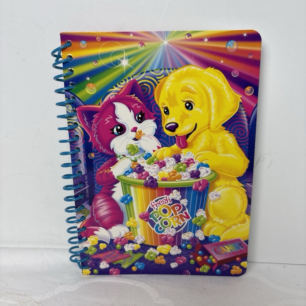 Lisa Frank Rainbow Matinee Cat Dog Movie Candy Popcorn Phat Pad Notebook